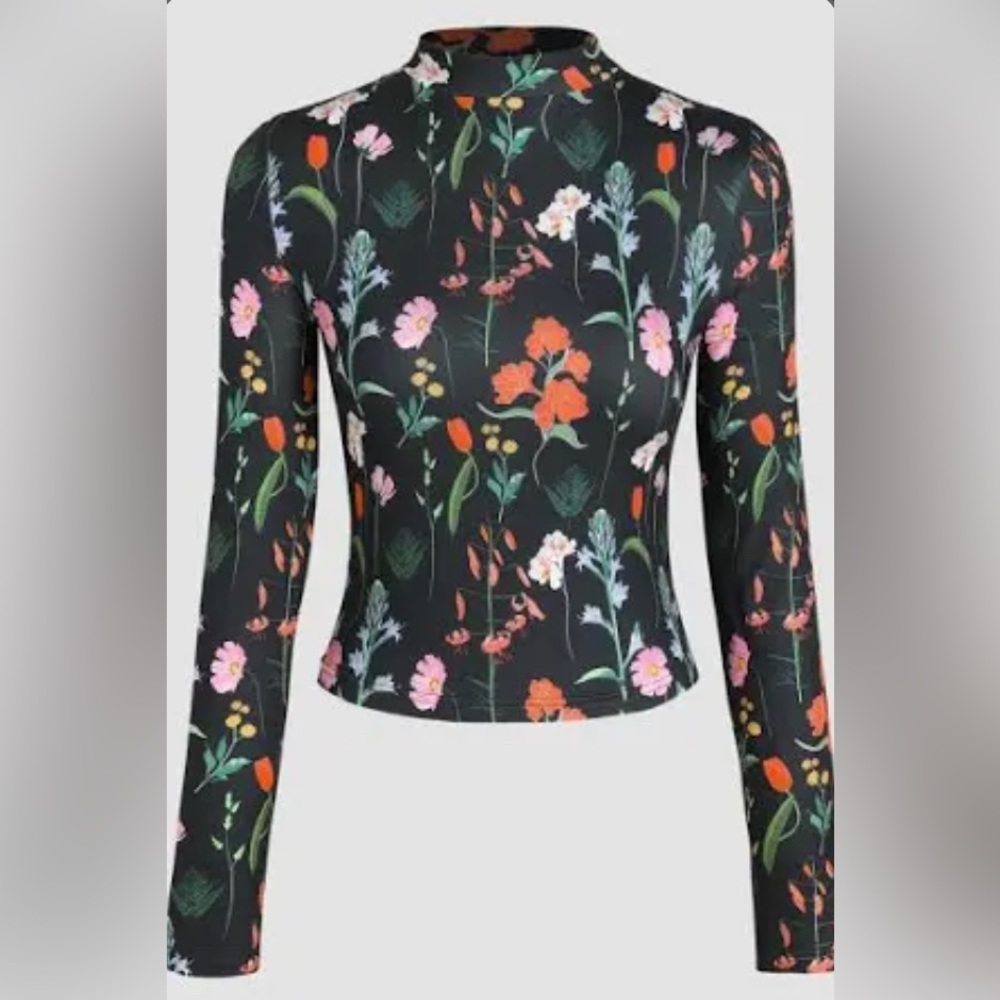 NWT Floral Knitted Long Sleeve Top	
Color: Black Size: S from Cider Jersey feel